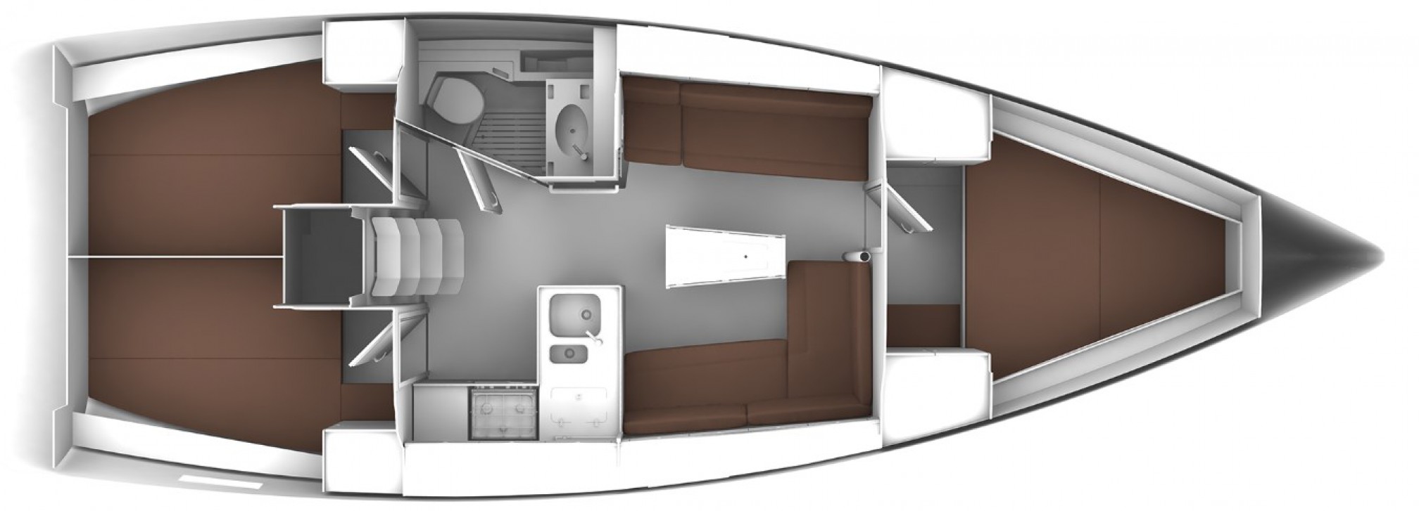 Veler de lloguer Bavaria 37 cruiser (3 cab) plànol