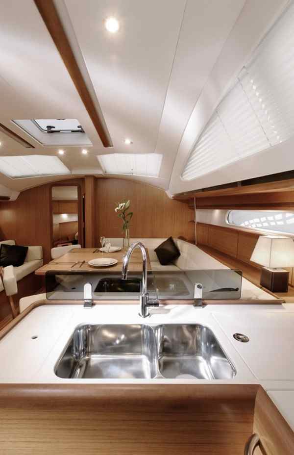 Sun Odyssey 45 DS sailboat charter, kitchen