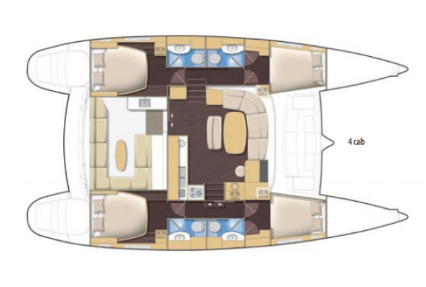 Lagoon 410 4+2cab layout