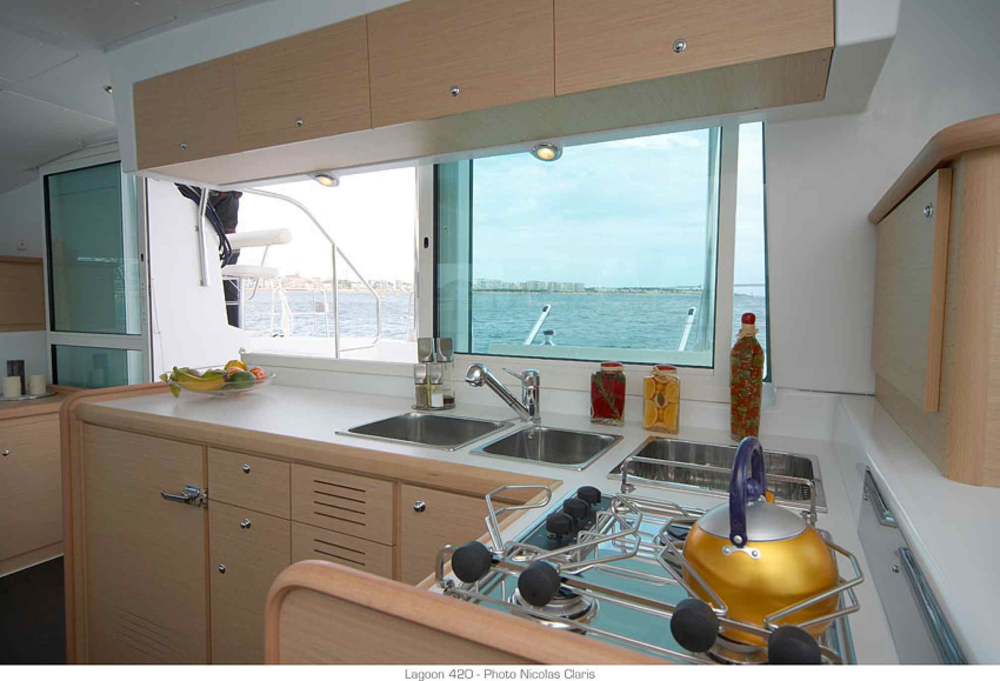 Lagoon 420 catamaran charter galley